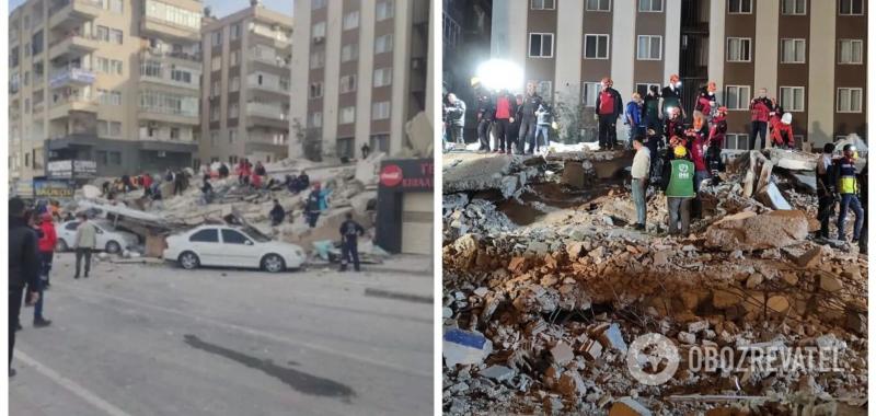 В Турции обрушилась многоэтажка, которая была повреждена в результате землетрясения: жуткий момент попал на видео